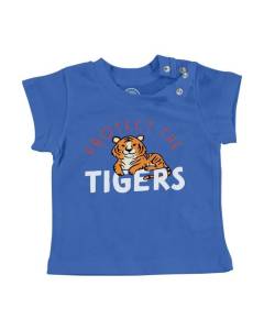 T-shirt Bébé Manche Courte Bleu Protect the Tigers Animaux Tigres Nature