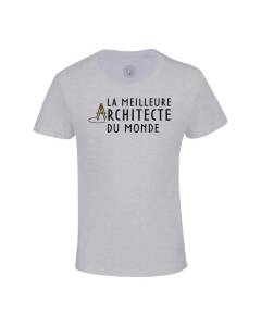 T-shirt Enfant Gris La Meilleure Architecte du Monde Métier Job Architecture Art Monument