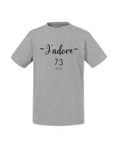 T-shirt Enfant Gris J'Adore 73 Savoie Departement France Region Chambery