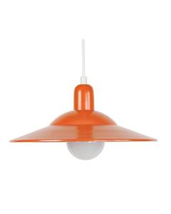 TOSEL Suspension 1 lumière - luminaire intérieur - acier orange - Style urbain - H77cm L30cm P30cm