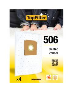 Lot de 4 sacs aspirateur pour Zelmer et Elcotec TopFilter Premium ref. 64506