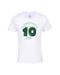 T-shirt Enfant Blanc Ce Dinosaure À 10 Ans Anniversaire Celebration Enfant Cadeau