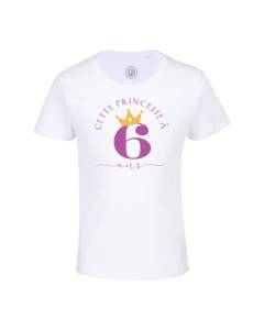 T-shirt Enfant Blanc Cette Princesse À 6 Ans Anniversaire Celebration Enfant Cadeau
