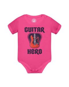 Body Bébé Manche Courte Rose Guitar Hero Musique Rock Avenir
