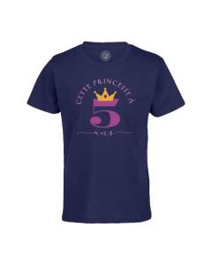 T-shirt Enfant Bleu Cette Princesse À 5 Ans Anniversaire Celebration Enfant Cadeau