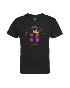 T-shirt Enfant Noir Cette Princesse À 3 Ans Anniversaire Celebration Enfant Cadeau
