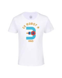 T-shirt Enfant Blanc Ce Robot À 3 Ans Anniversaire Celebration Enfant Cadeau
