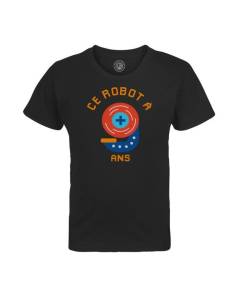 T-shirt Enfant Noir Ce Robot À 9 Ans Anniversaire Celebration Enfant Cadeau