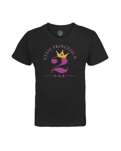 T-shirt Enfant Noir Cette Princesse À 2 Ans Anniversaire Celebration Enfant Cadeau