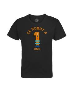 T-shirt Enfant Noir Ce Robot À 1 Ans Anniversaire Celebration Enfant Cadeau