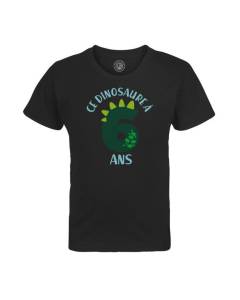T-shirt Enfant Noir Ce Dinosaure À 6 Ans Anniversaire Celebration Enfant Cadeau