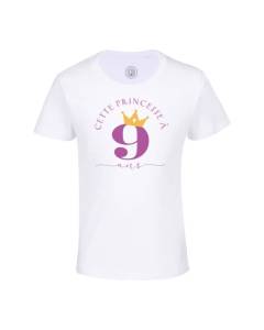 T-shirt Enfant Blanc Cette Princesse À 9 Ans Anniversaire Celebration Enfant Cadeau