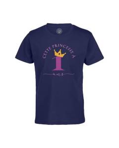 T-shirt Enfant Bleu Cette Princesse À 1 Ans Anniversaire Celebration Enfant Cadeau