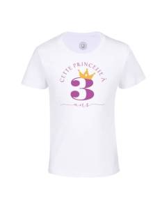 T-shirt Enfant Blanc Cette Princesse À 3 Ans Anniversaire Celebration Enfant Cadeau
