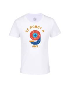 T-shirt Enfant Blanc Ce Robot À 9 Ans Anniversaire Celebration Enfant Cadeau