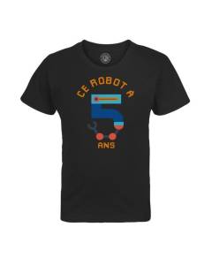 T-shirt Enfant Noir Ce Robot À 5 Ans Anniversaire Celebration Enfant Cadeau