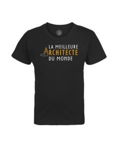 T-shirt Enfant Noir La Meilleure Architecte du Monde Métier Job Architecture Art Monument