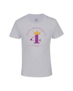 T-shirt Enfant Gris Cette Princesse À 4 Ans Anniversaire Celebration Enfant Cadeau