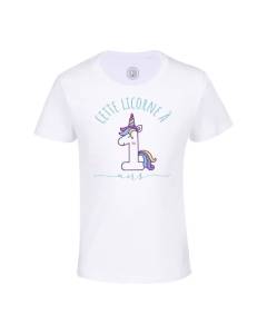 T-shirt Enfant Blanc Cette Licorne À 1 Ans Anniversaire Celebration Enfant Cadeau