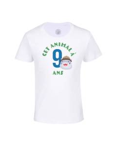 T-shirt Enfant Blanc Cet Animal À 9 Ans Anniversaire Celebration Enfant Cadeau Safari Theme