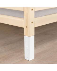 4 Pieds réhausseurs de lit - blanc - H : 20 cm - pour largeur lit 120 cm