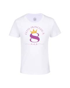 T-shirt Enfant Blanc Cette Princesse À 8 AnsAnniversaire Celebration Enfant Cadeau