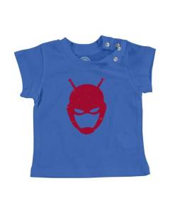 T-shirt Bébé Manche Courte Bleu Ant-man Super Héros BD Film Geek