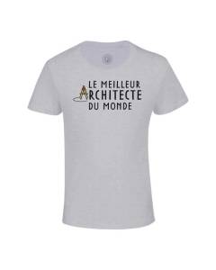 T-shirt Enfant Gris Le Meilleur Architecte du Monde Métier Job Architecture Art