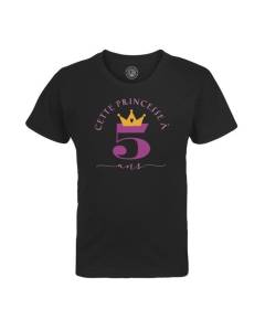 T-shirt Enfant Noir Cette Princesse À 5 Ans Anniversaire Celebration Enfant Cadeau