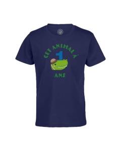 T-shirt Enfant Bleu Cet Animal À 1 Ans Anniversaire Celebration Enfant Cadeau Safari Theme