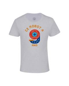 T-shirt Enfant Gris Ce Robot À 9 Ans Anniversaire Celebration Enfant Cadeau
