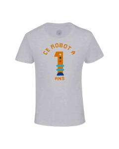 T-shirt Enfant Gris Ce Robot À 1 Ans Anniversaire Celebration Enfant Cadeau