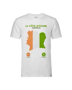 T-shirt Homme Col Rond Blanc La Côte d'Ivoire M'Appelle Voyage Passion Culture