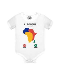 Body Bébé Manche Courte Blanc L'Afrique M'Appelle Voyage Passion Culture Tourisme
