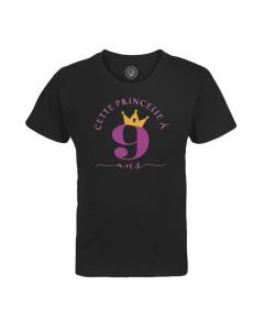 T-shirt Enfant Noir Cette Princesse À 9 Ans Anniversaire Celebration Enfant Cadeau