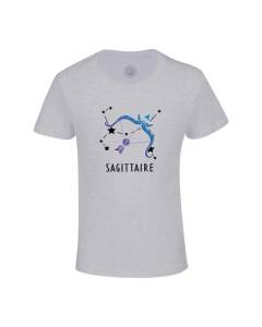 T-shirt Enfant Gris Sagittaire Signe Astrologie Prevision Stellaire Céleste Solaire Sideral Etoile