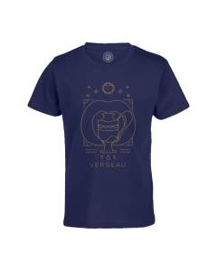 T-shirt Enfant Bleu Verseau Signe Astrologie Bohème Zodiaque Astres Constellation