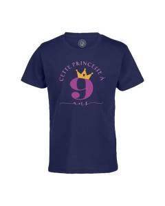 T-shirt Enfant Bleu Cette Princesse À 9 Ans Anniversaire Celebration Enfant Cadeau