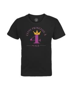 T-shirt Enfant Noir Cette Princesse À 4 Ans Anniversaire Celebration Enfant Cadeau