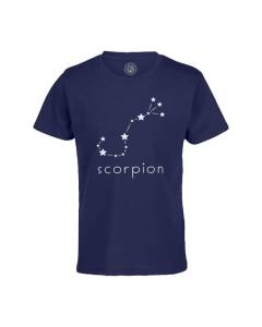 T-shirt Enfant Bleu Scorpion Etoile Signe Astrologie Constellation Minimaliste