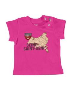 T-shirt Bébé Manche Courte Rose Seine Saint Denis 93 Departement Ile de France Paris