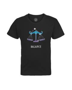 T-shirt Enfant Noir Balance Signe Astrologie Prevision Stellaire Céleste Solaire Sideral Etoile