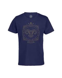 T-shirt Enfant Bleu Belier Constellation Signe Astrologie Zodiaque Astres Cartomancie Tarot