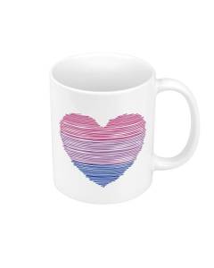 Mug Céramique Coeur Bi LGBT Drapeau Pride