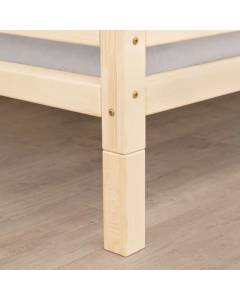 4 Pieds réhausseurs de lit - bois vernis - H : 20 cm - pour largeur lit 120 cm