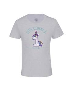 T-shirt Enfant Gris Cette Licorne À 1 Ans Anniversaire Celebration Enfant Cadeau