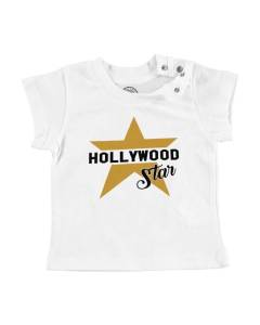 T-shirt Bébé Manche Courte Blanc Hollywood Star Cinema Los Angeles Series Film TV