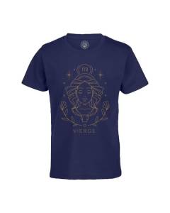 T-shirt Enfant Bleu Vierge Signe Astrologie Bohème Zodiaque Astres Constellation
