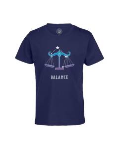 T-shirt Enfant Bleu Balance Signe Astrologie Prevision Stellaire Céleste Solaire Sideral Etoile