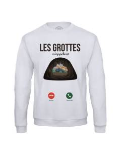 Sweat Shirt Homme Les Grottes M'Appellent Outdoor Aventure